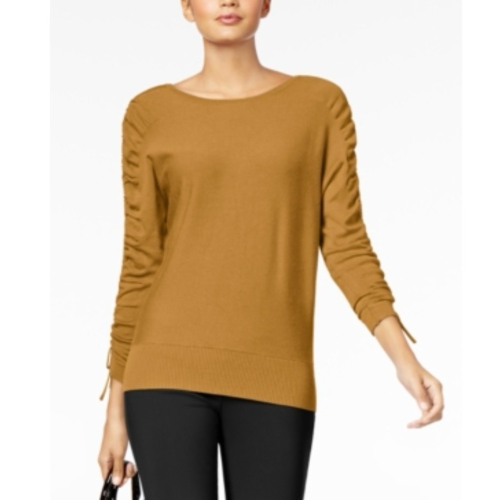 ALFANI Ruched Long Sleeve Sweater